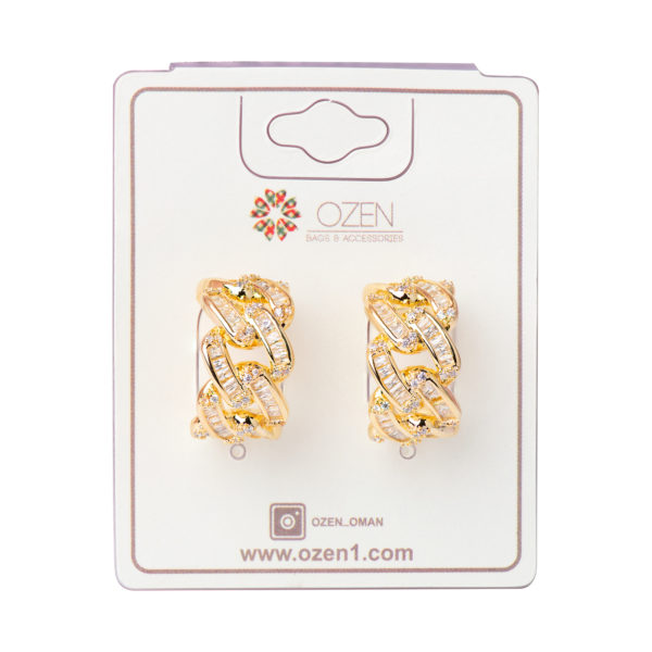 Golden-plated earrings with zircon