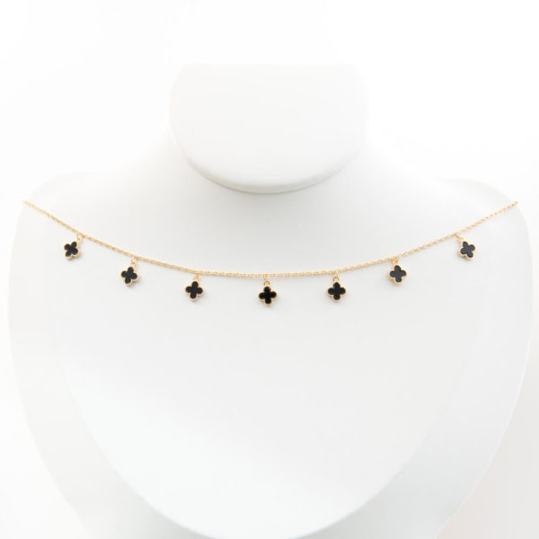 Golden plated choker with black stones