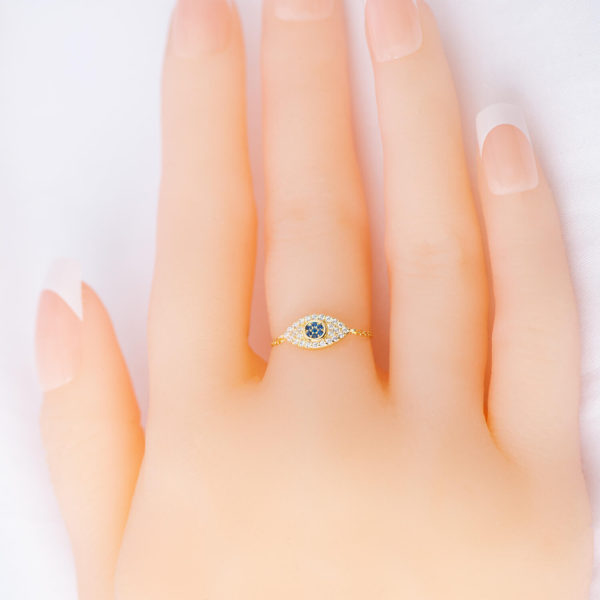 925 Silver soft and free size golden ring