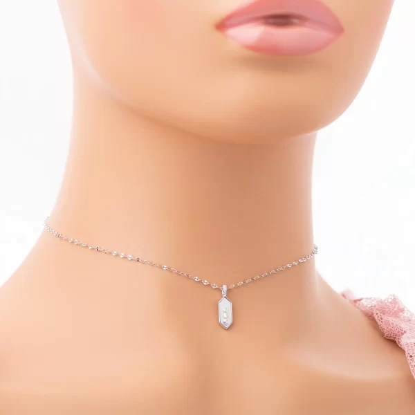 925 Silver choker cell with zircon