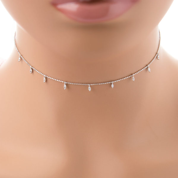 925 Silver choker with pure zircon